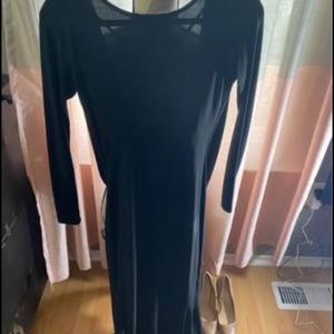 Backless all black cocktail dress